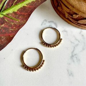 2/$30🌵 Gold Dot Circle Earrings Mini Hoops Bohemian Dainty Boho Jewelry NEW